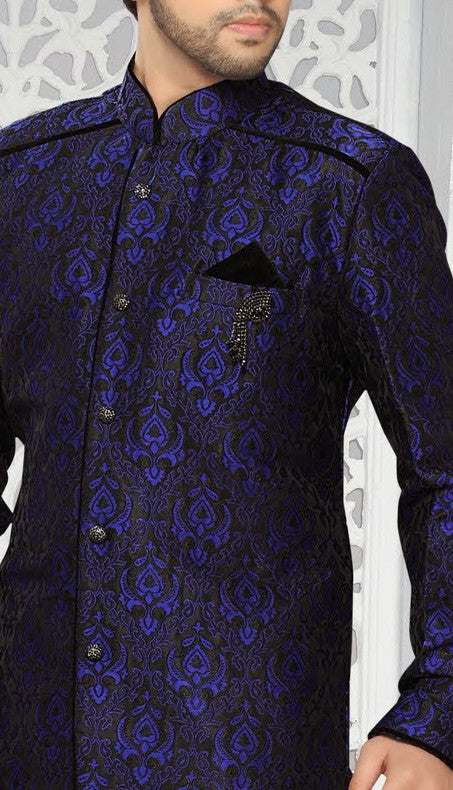blue/black jq. Art silk Indo western KURTA Pyjama