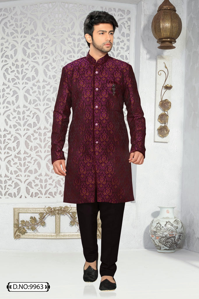 purple jq. Art silk Indo western KURTA Pyjama