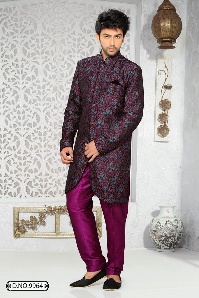 purple jq. Art silk Indo western KURTA Pyjama