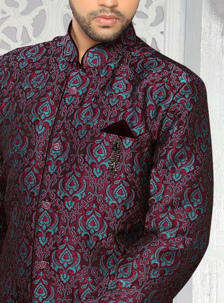 purple jq. Art silk Indo western KURTA Pyjama