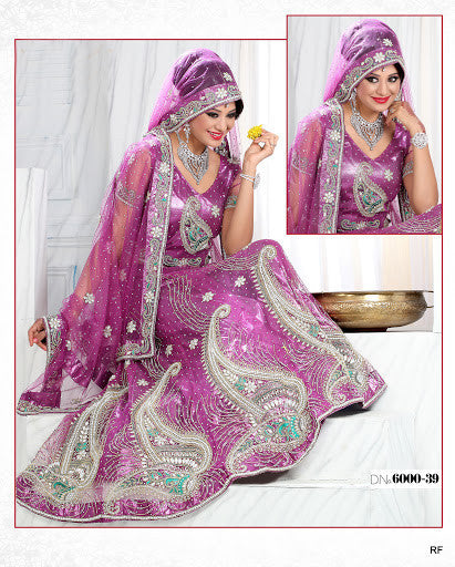 Pink Wedding Bridal Net Lehenga Choli