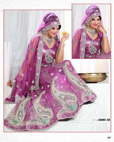 Pink Wedding Bridal Net Lehenga Choli