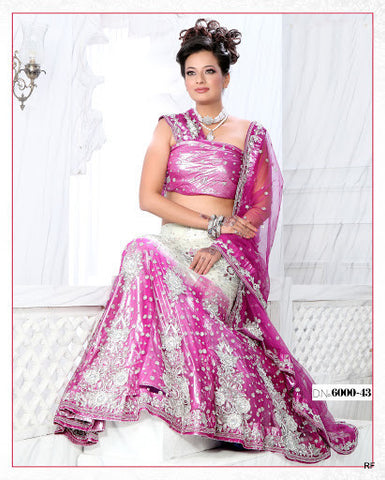 Pink Net Bridal lehanga choli with Duppatta