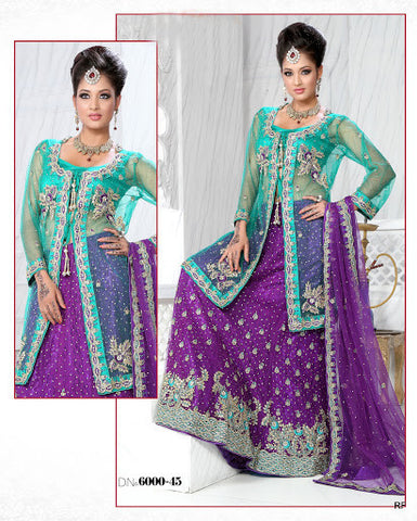 Purple color Net attractive  long Bridal lehenga Choli