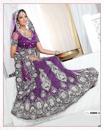Purple net Lehenga choli with heavy stone wrok?ÿ