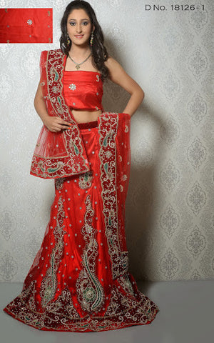 Red Color With Heavy Stone Work Bridal Lehenga Choli