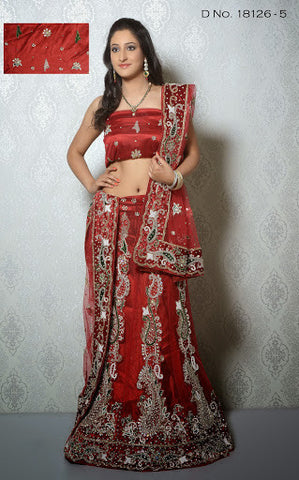 Dainty Maroon Color & Silver Stone Work Lehenga Choli