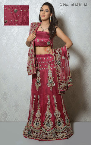 Classy Pink Net With Heavy Stone Work Velvet Patch Bridal Lehenga Choli
