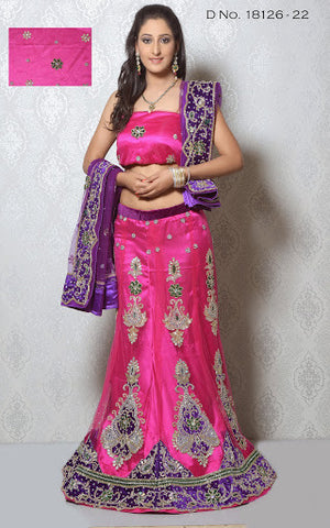Classy Pink Color Net With Heavy Stone Work Lehenga Choli
