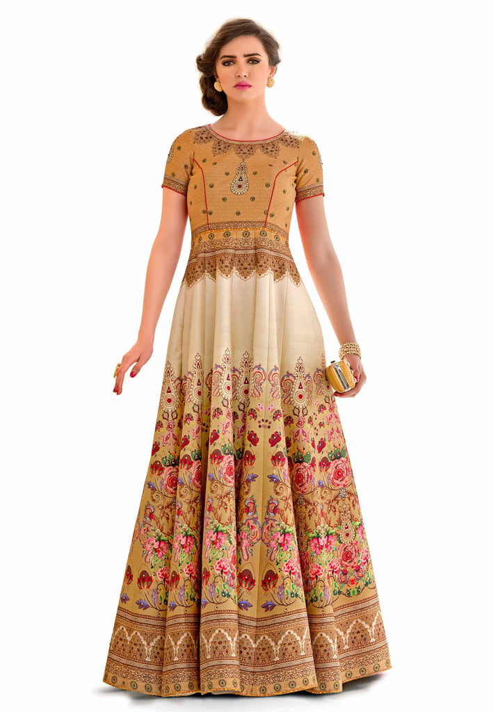 Bring Attiude yours style  Art silk Pink Printed work Digital prined Bridal Ethnic Semi Stich Gown