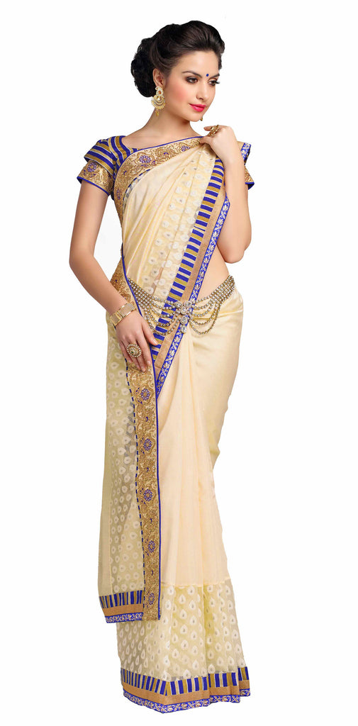 Vastreeni Splashy navy blue and red georgette designer saree is embellished with Indian embroidery work  saptrangi