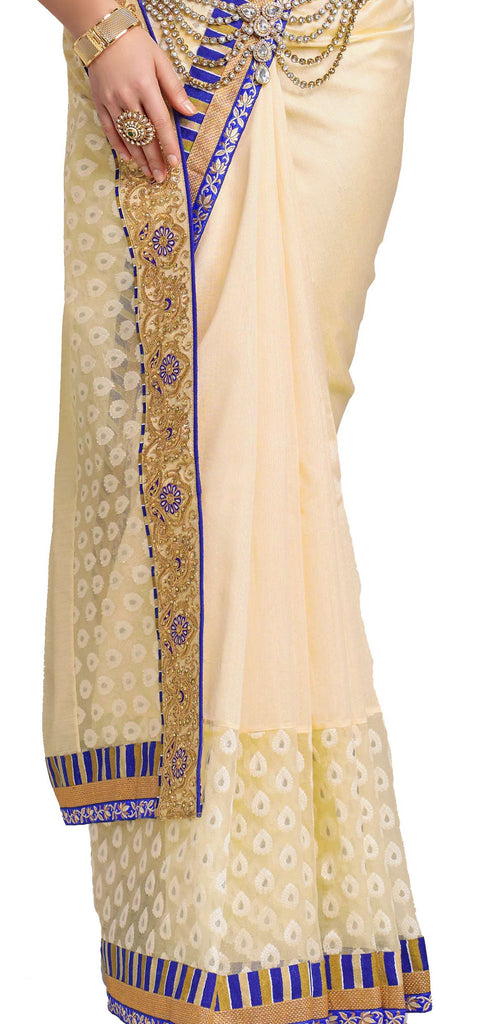 Vastreeni Splashy navy blue and red georgette designer saree is embellished with Indian embroidery work  saptrangi